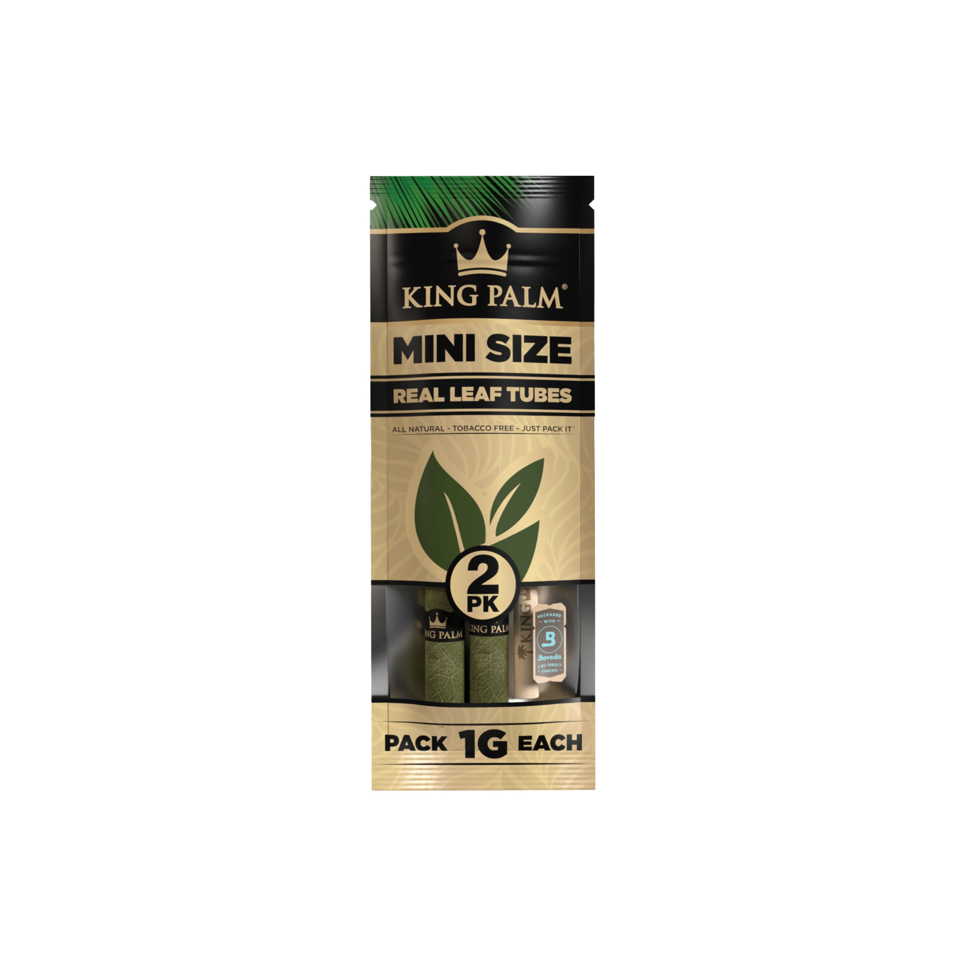 king palm tobacco free - Mini Squeeze and Pop Leaf Tubes - (2ct) Display of 10 Organic Pre Rolls, Tobacco &